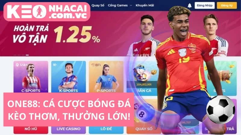 ONE88: Cá Cược Bóng Đá - Kèo Thơm, Thưởng Lớn!