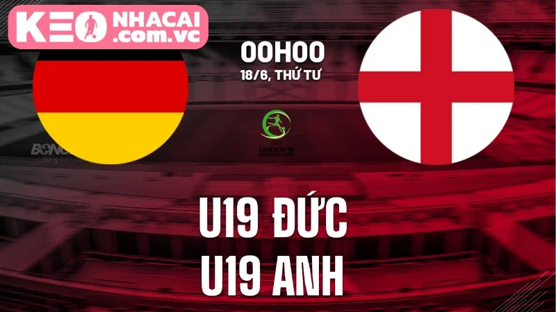 Toàn cảnh trận đấu giữa hai đội U19 Đức và U19 Anh